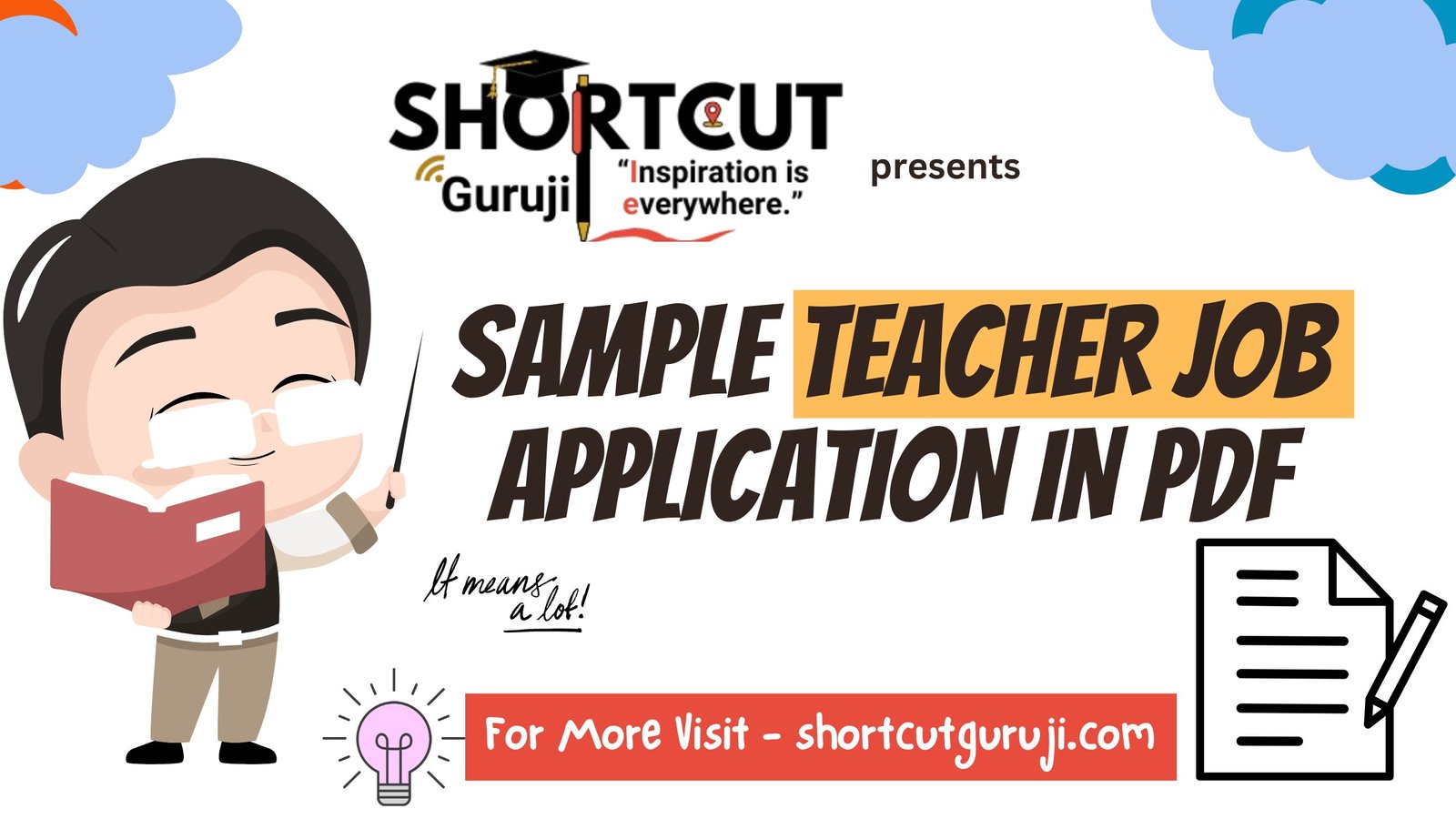 Sample Application for Teacher Job in School or Colleges